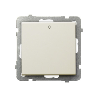ŁĄCZNIK DWUBIEGUNOWY ZACISKI AUTOMATYCZNE 16AX 250V IP20 ECRU SONATA - ŁP-11R/m/27 - OSPEL