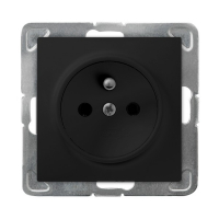 Gniazdo pojedyncze z uziemieniem 16A/250~, IP-20, zaciski gwintowe CZARNY METALIK - GP-1YZ/m/33 - OSPEL
