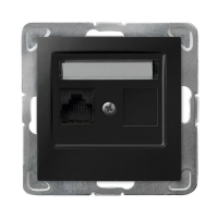Gniazdo komputerowe pojedyncze RJ45 kat. 5e, MMC Czarny metalik - GPK-1Y/K/m/33 - OSPEL
