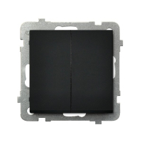ŁĄCZNIK KRZYŻOWY PODWÓJNY ZACISKI AUTOMATYCZNE 16AX 250V IP20 CZARNY METALIK SONATA - ŁP-19R/m/33 - OSPEL