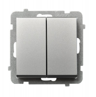 ŁĄCZNIK KRZYŻOWY PODWÓJNY ZACISKI AUTOMATYCZNE 16AX 250V IP20 SREBRO MAT SONATA - ŁP-19R/m/38 - OSPEL