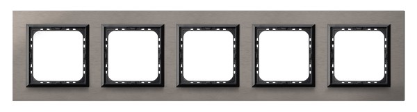 Ramka pięciokrotna Aluminium+PC grubość 4mm SZCZOTKOWANA SATYNA SONATA - R-5RAC/63/25 - OSPEL