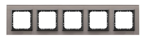Ramka pięciokrotna Szkło+PC grubość 4mm SZARE SZKŁO SONATA - R-5RGC/41/25 - OSPEL