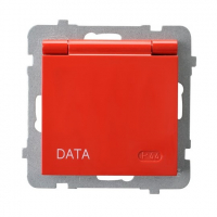 Gniazdo bryzgoszczelne z uziemieniem DATA IP-44 wieczko w kolorze wyrobu 16A/250~, IP-44, zaciski gwintowe CZERWONY AS - GPH-1GZD/m/00/w - OSPEL