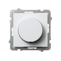 Ściemniacz przyciskowo-obrotowy przystosowany do obciążenia żarowego i halogenowego 40-400W, 230V~50Hz, zaciski gwintowe BIAŁY MAT SONATA - ŁP-8R/m/75 - OSPEL