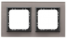 Ramka podwójna Szkło+PC grubość 4mm SZARE SZKŁO SONATA - R-2RGC/41/25 - OSPEL