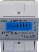 Licznik trójfazowy, 4-kwadrantowy pom. ener. pom. połpośredni,  RS485 + Modbus RTU + DLT645-2007, 4 taryfy. - LE-03MW-4Q4T-CT - F&F